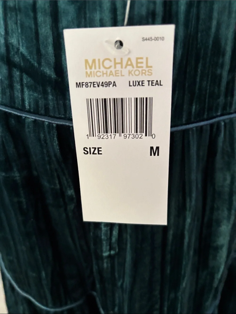 Michael Kors Dark Teal Tiered Velvet Maxi Skirt